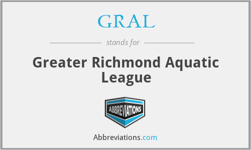 What is the abbreviation for greater richmond aquatic league?